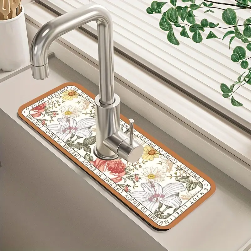 1pc Tap Water Dripping Pad, Hand Basin Drain Splash Guard, Multifunctional Sink  Draining Water Board