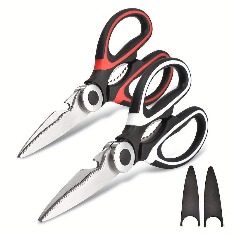 Kitchen Scissors Heavy Duty Stainless Steel Scissors Multipurpose Sharp  Scissors,cutting Meat, Herbs,food, Fish,sharp Blades And Comfortable Grip -  Temu