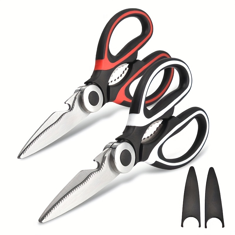 2-Pack Stainless Steel Kitchen Bone Scissors – Heavy Duty Poultry Shears – Ambidextrous