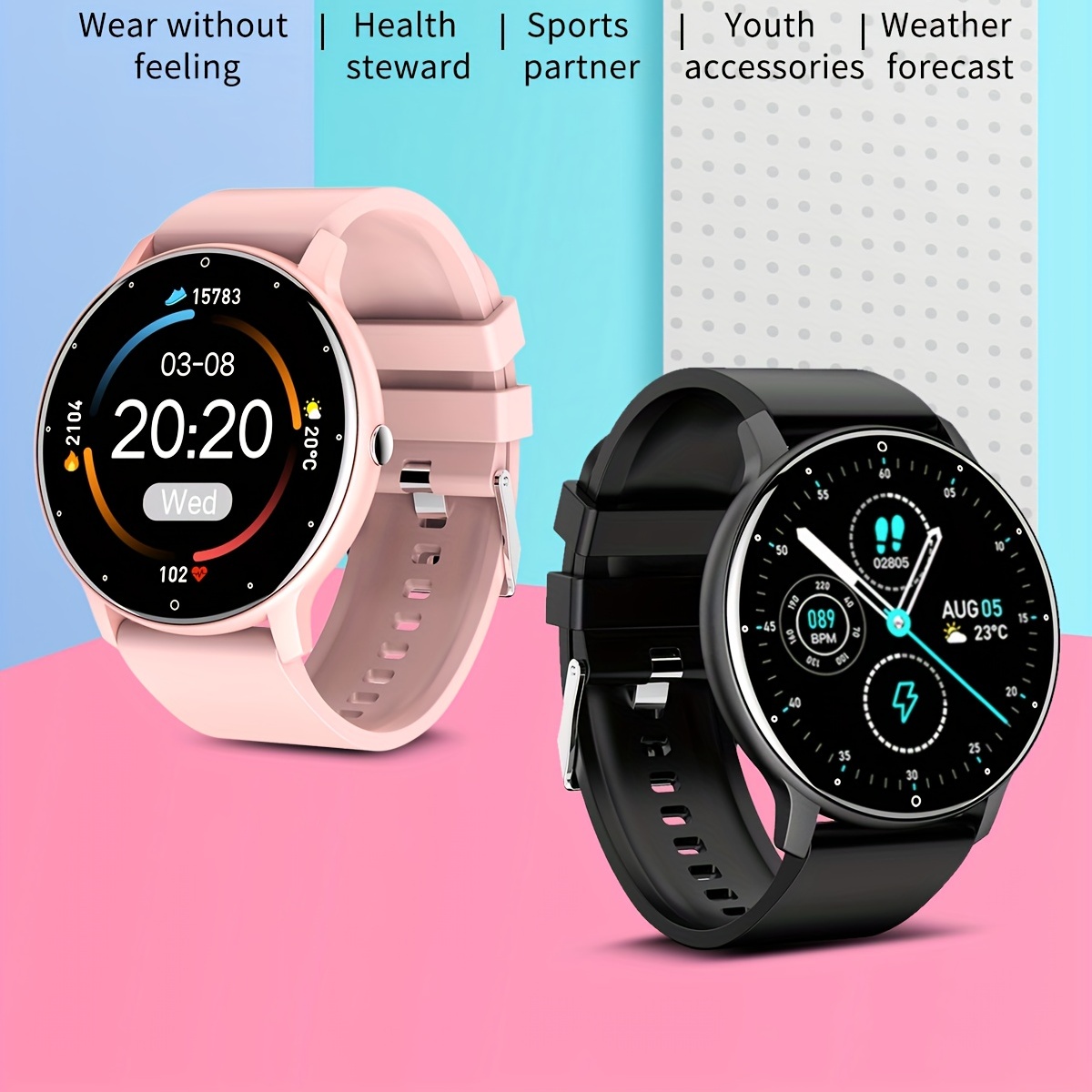 Gydom Smart Watch for Women Answer/Make Call, 1.28 Touch Screen Fitness Tracker with Blood Oxygen/Heart Rate/Sleep Monitor, 100 Sport Modes, IP68