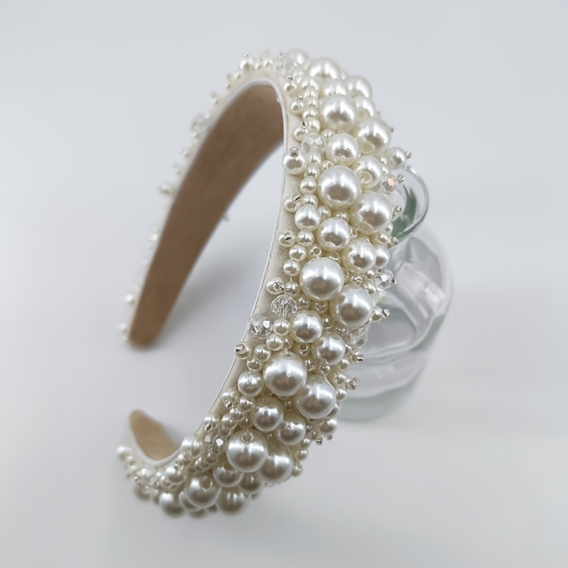 Faux Pearl Crystal Headband Hair Accessory Party Dress Up