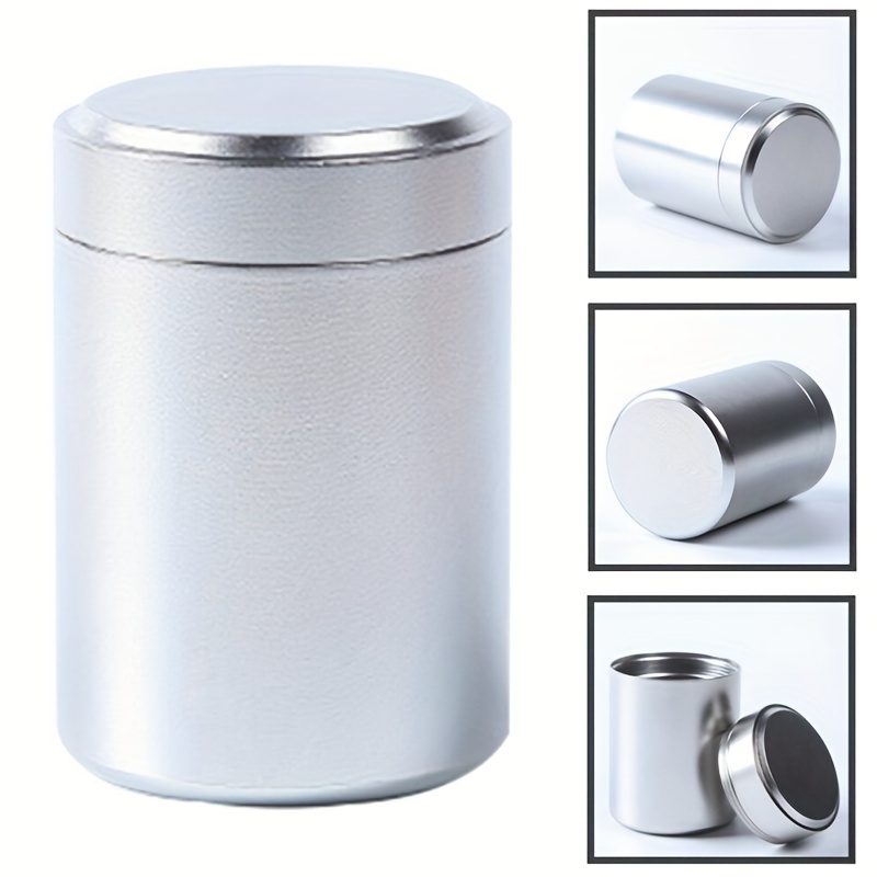 

1pc, Titanium Aluminum Alloy Tea Storage Chest, Travel Portable Stainless Steel Sealed Jar, Creative Tea Canister