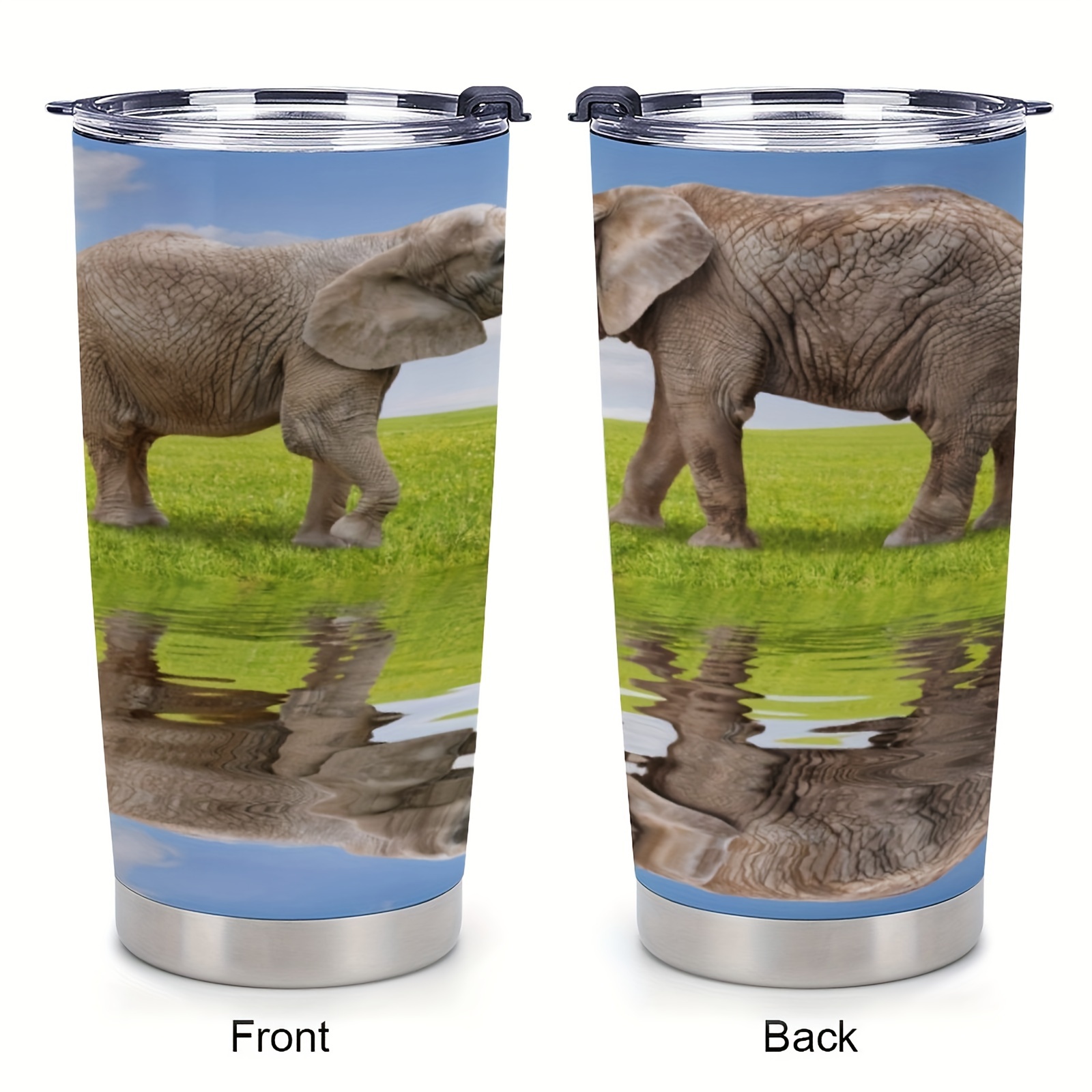 

1pc 20oz To My Friends Stainless Steel Cup, Elephant Print Double Wall Vacuum Insulated Travel Mug, Gift Car Outdoor Tumbler Water Bottle