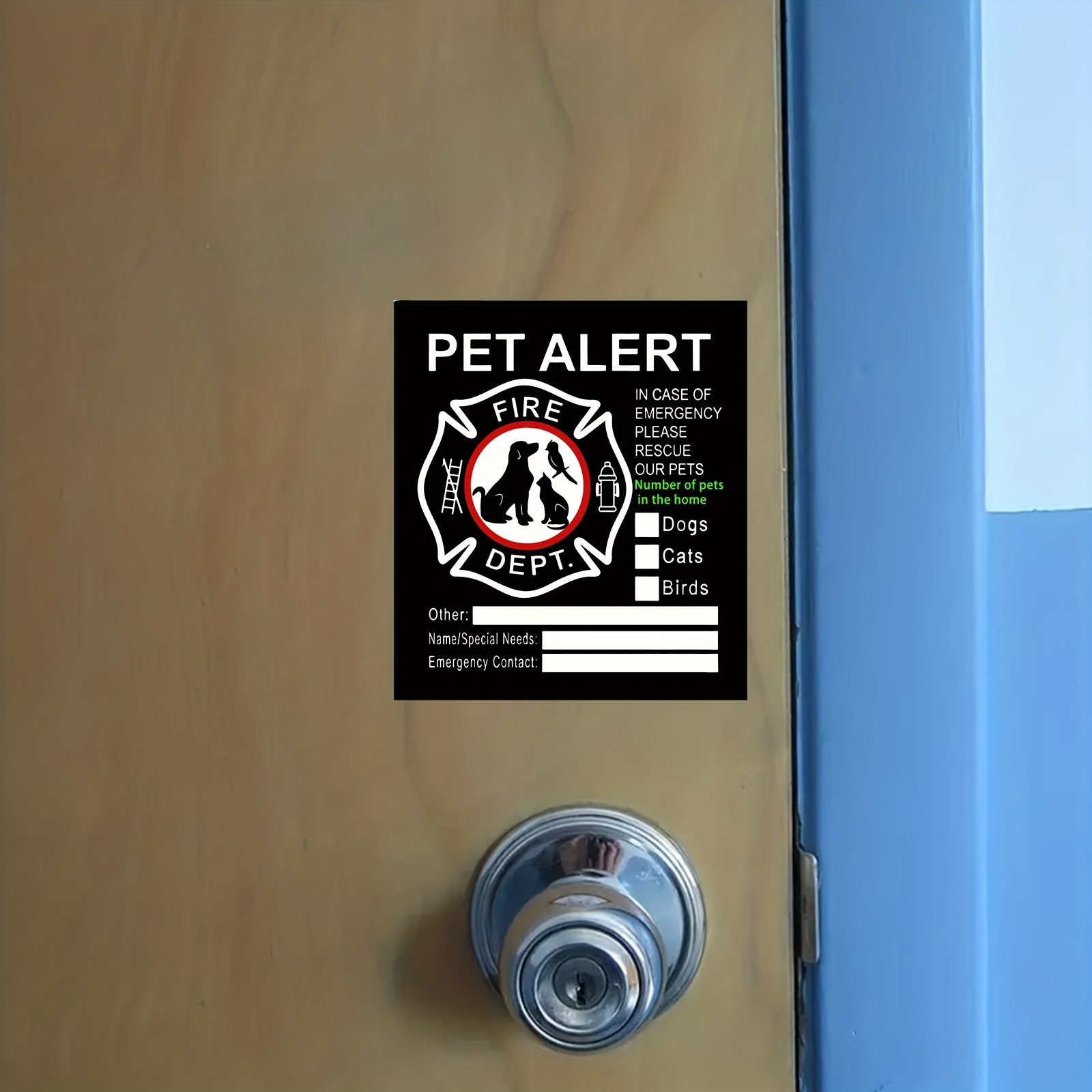 5pcs Pegatinas Seguridad Alarma Mascotas Rescate Incendios: - Temu