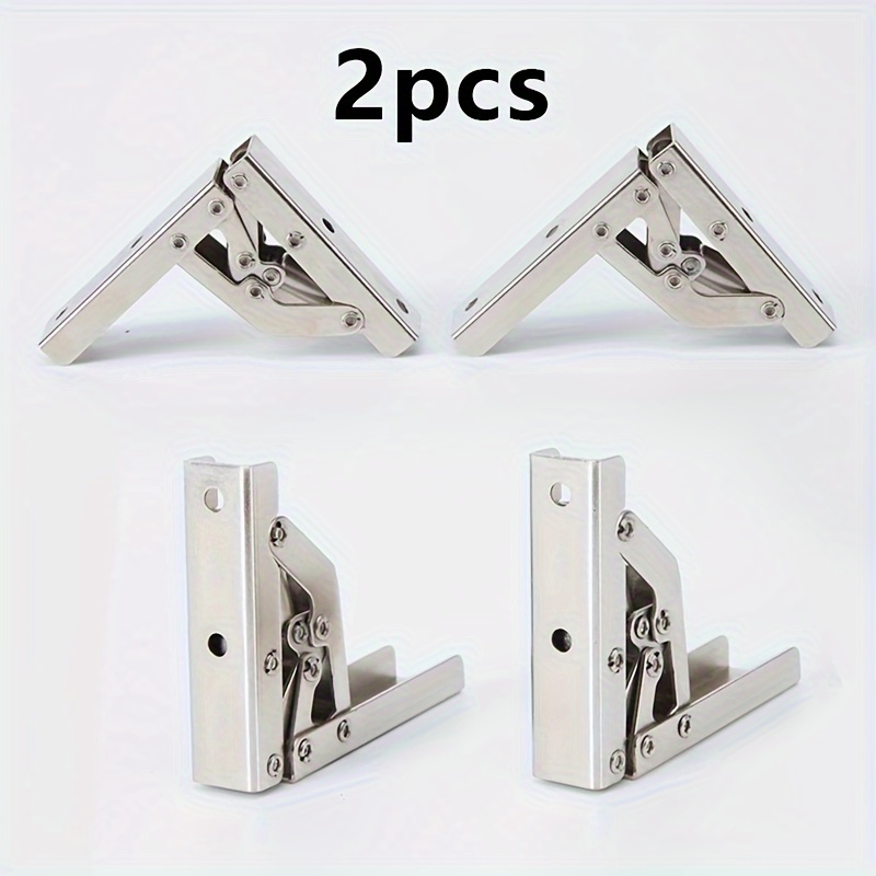 2Pcs/Set 90 Degree Self-Locking Folding Hinges Brackets Spring