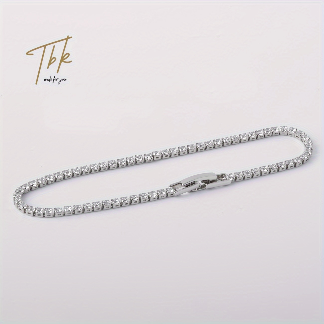 18K Gold Plated Tennis Bracelet — Adjustable Gift for Women