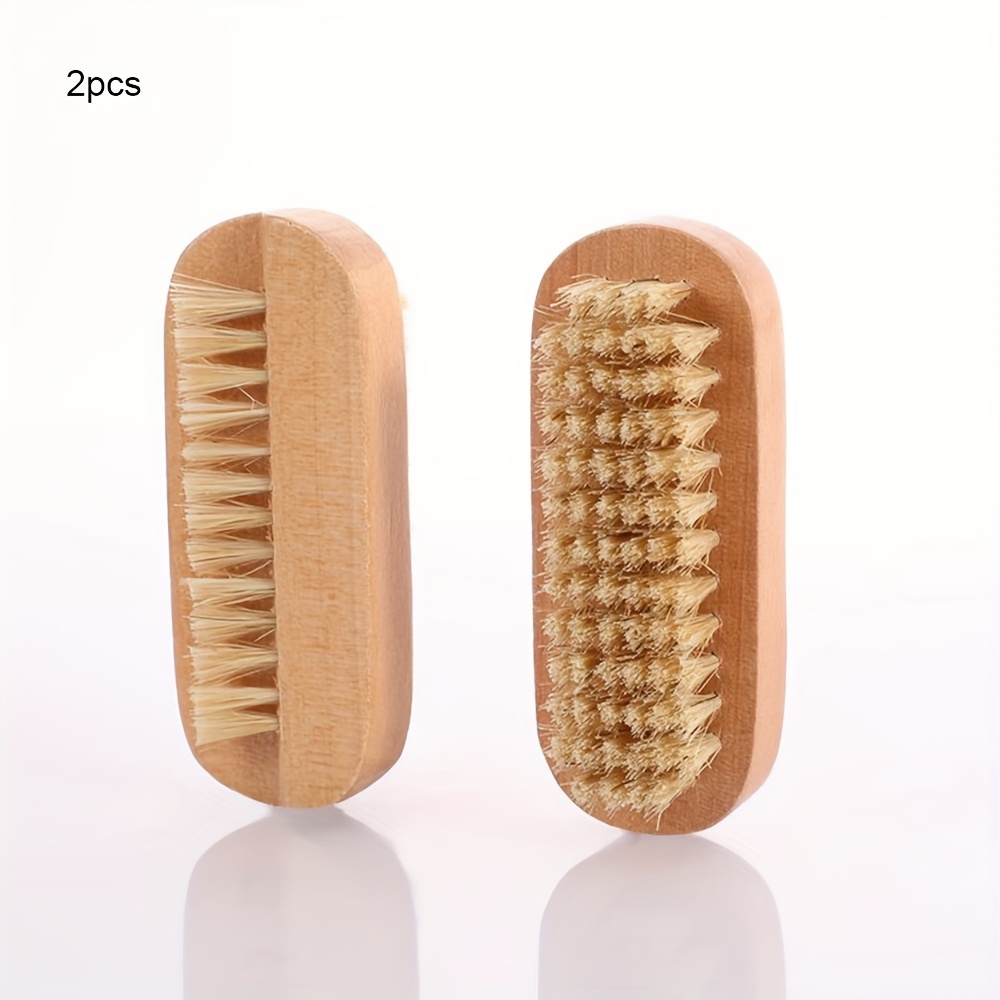 Image of 2/4pcs Pack Wooden Nail Brush Two-sided Cleaning Nail Fingernail Brush Nail Scrub Brush For Hand Nails Toes For Hand Nails Toes Multifunctional Cleaning Brush