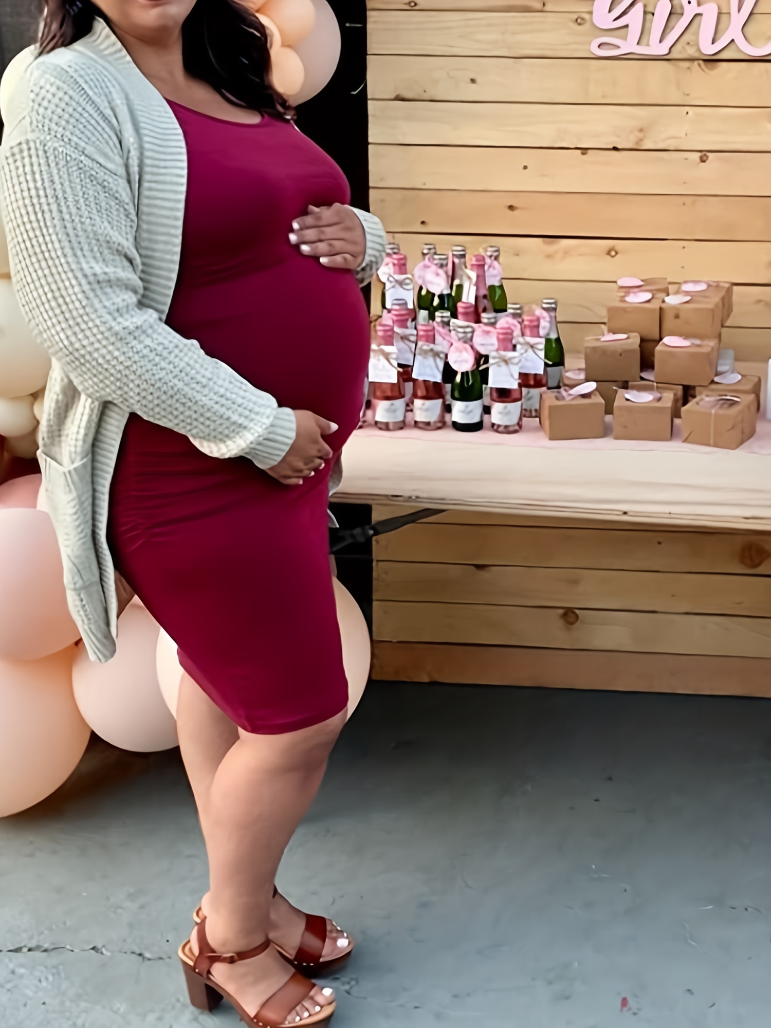 Sleeveless Maternity Jumpsuit Shorts - Burgundy