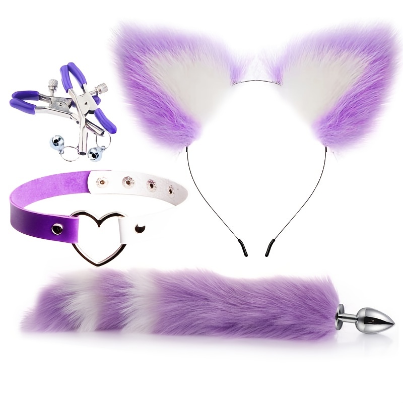 Valentine's Day Fox Tail Butt Plug Ear Headband Bell Ribbon - Temu Australia