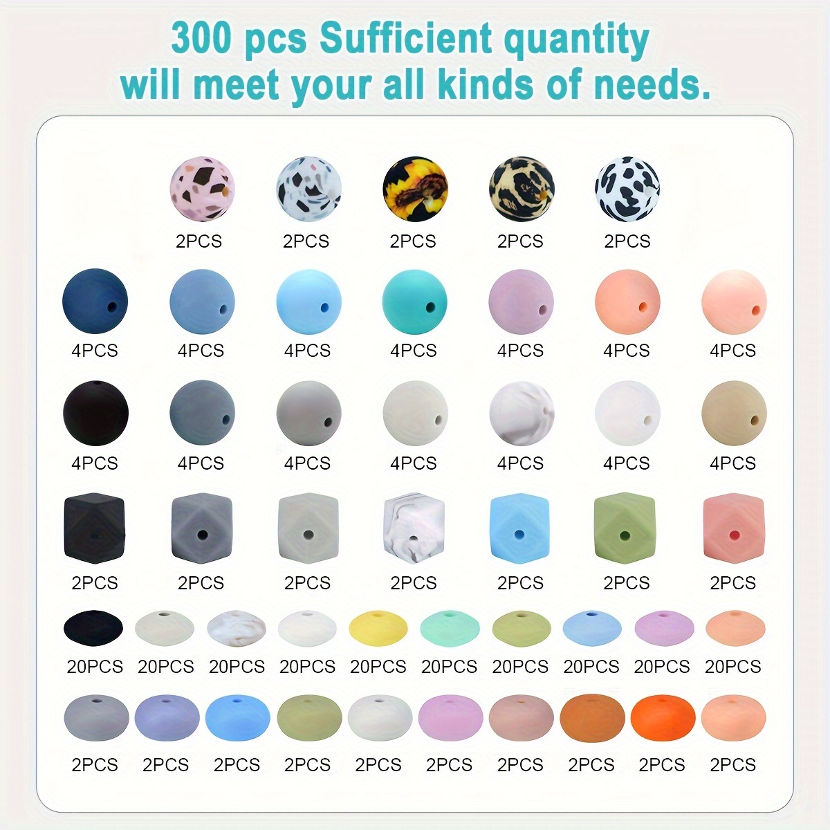 Silicone Beads Multiple Styles And Shapes Bulk Rubber Beads - Temu