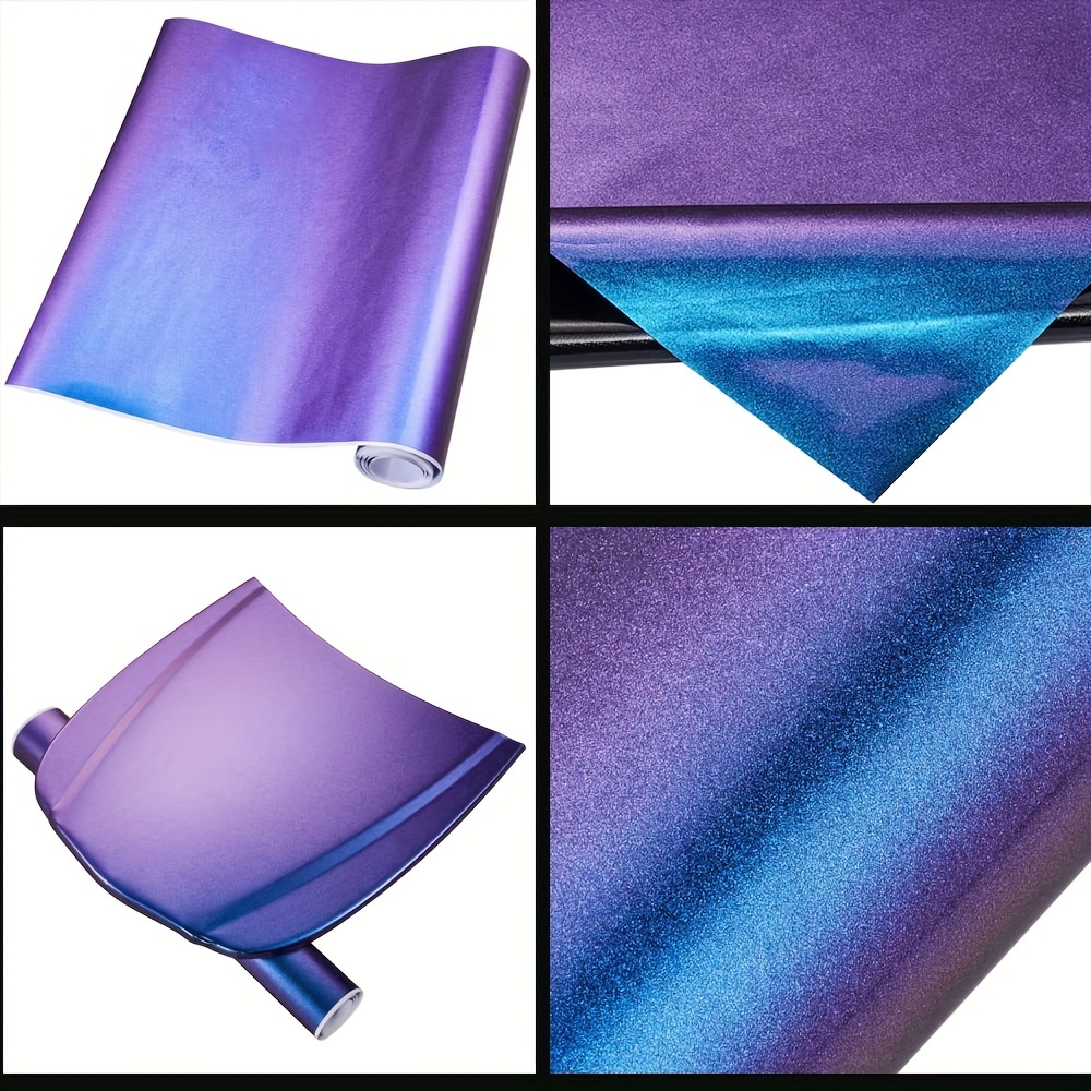 Vinyl Frog Chameleon Vinyl Wrap Matte Metallic Vehicle Film Purple to Blue Stretchable Air Release DIY Decals 12x60