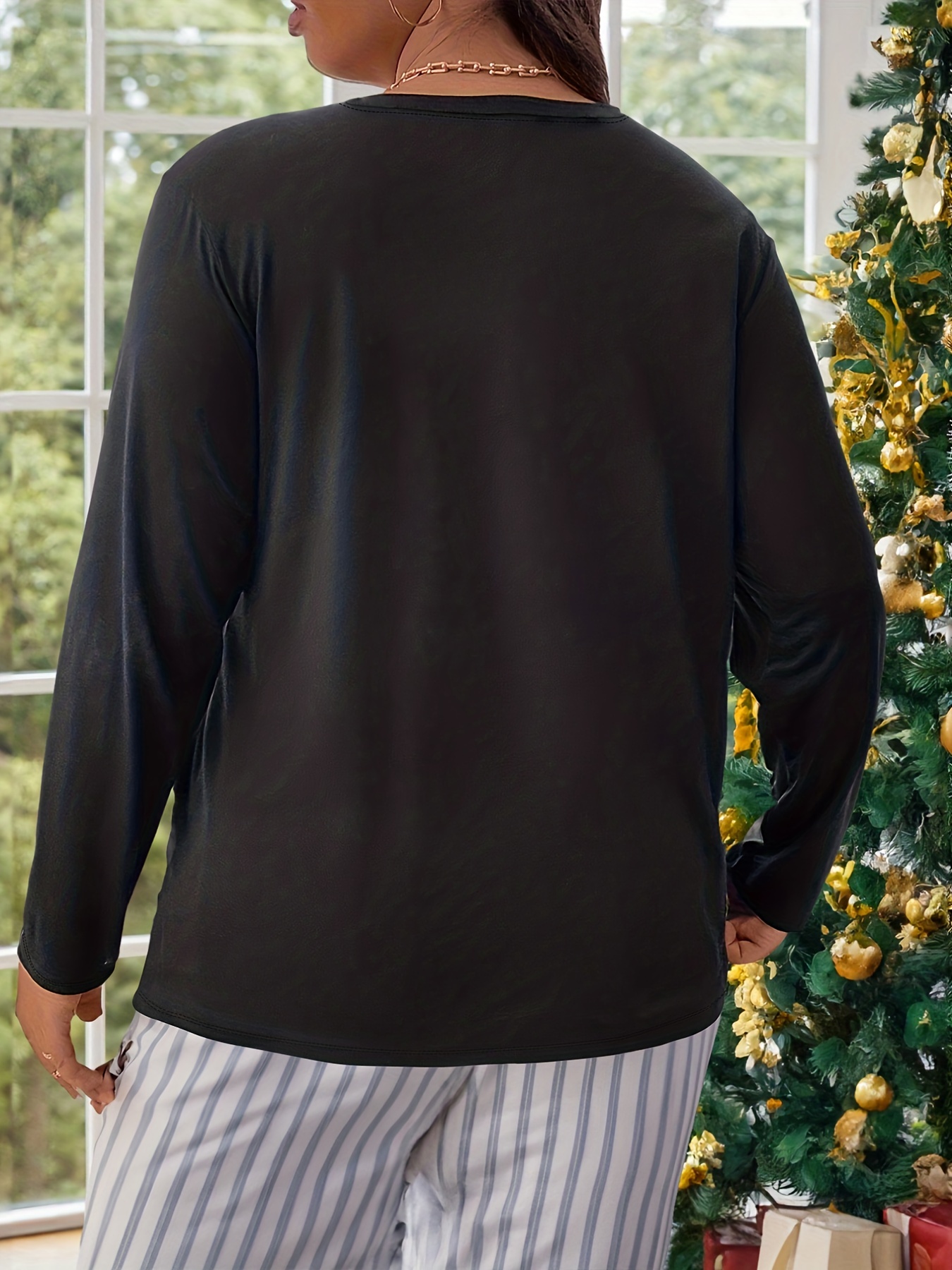 Christmas Tree Print Lounge Top