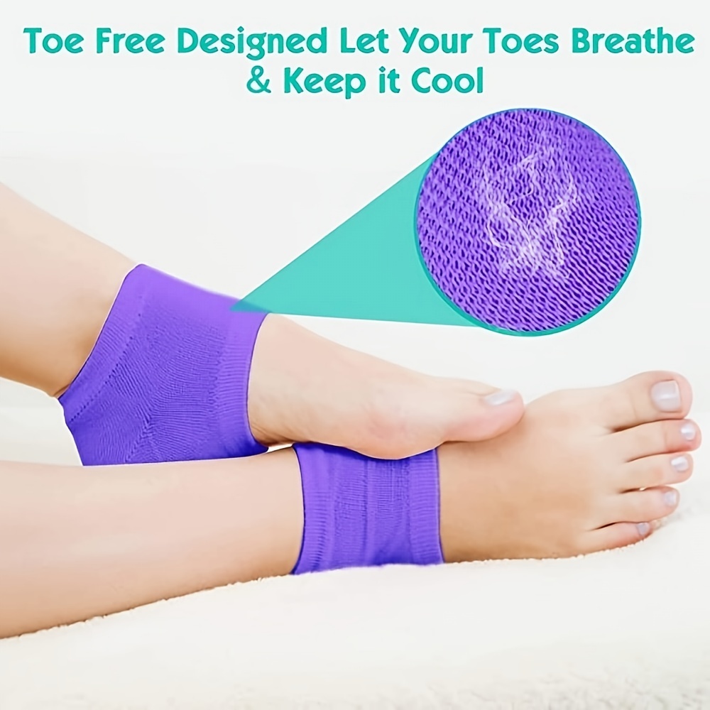 5 Pairs Moisturizing Gel Heel Socks Open Toe Socks For Dry Hard