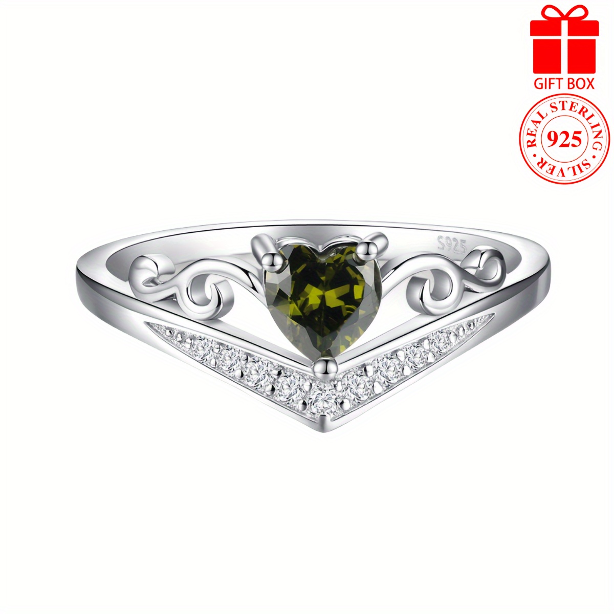 Peridot 2025 heart ring