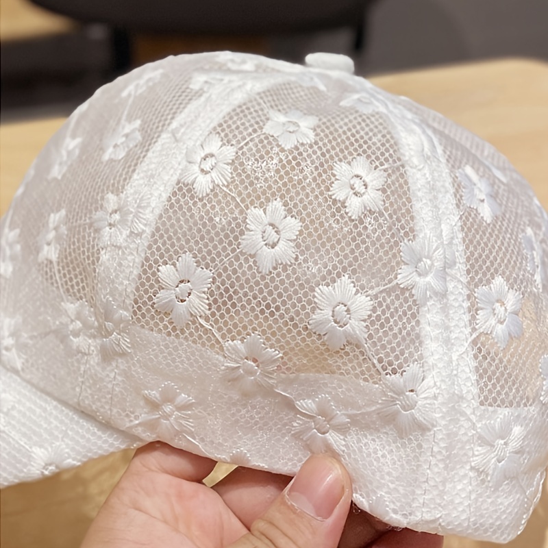 Gorra De Béisbol De Encaje De Flores Transpirables, Protector Solar Ahueca  Hacia Fuera El Sombrero De Sol Deportivo Ajustable Para Mujeres - Deporte Y  Aire Libre - Temu