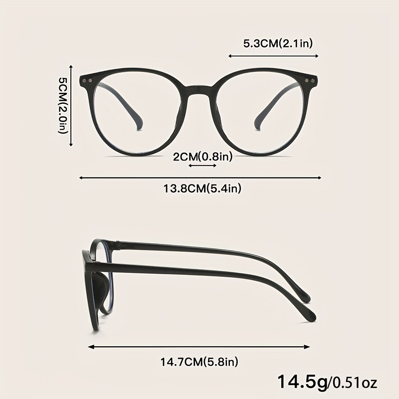 Runde Brille Mit Klaren Gläsern, Leicht, Modisch, Brillengestell, Brille  Für Damen, Herren, Studenten