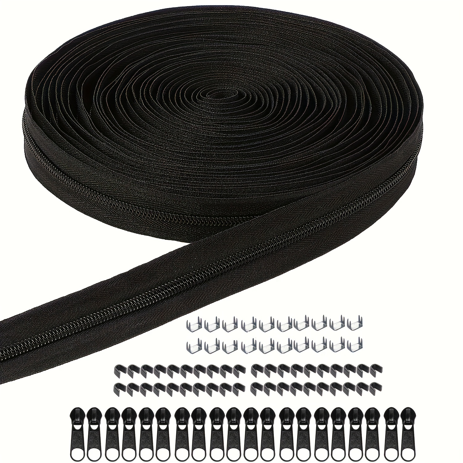 Cremallera Granel 5 Yardas, Cremalleras #5 Coser, Cremallera Bobina Nailon  Negro Cortada Medida, Cremallera Costura Repuesto 20 Deslizadores Cremallera  Bolsas Manualidades Costura Diy - Manualidades - Temu Chile