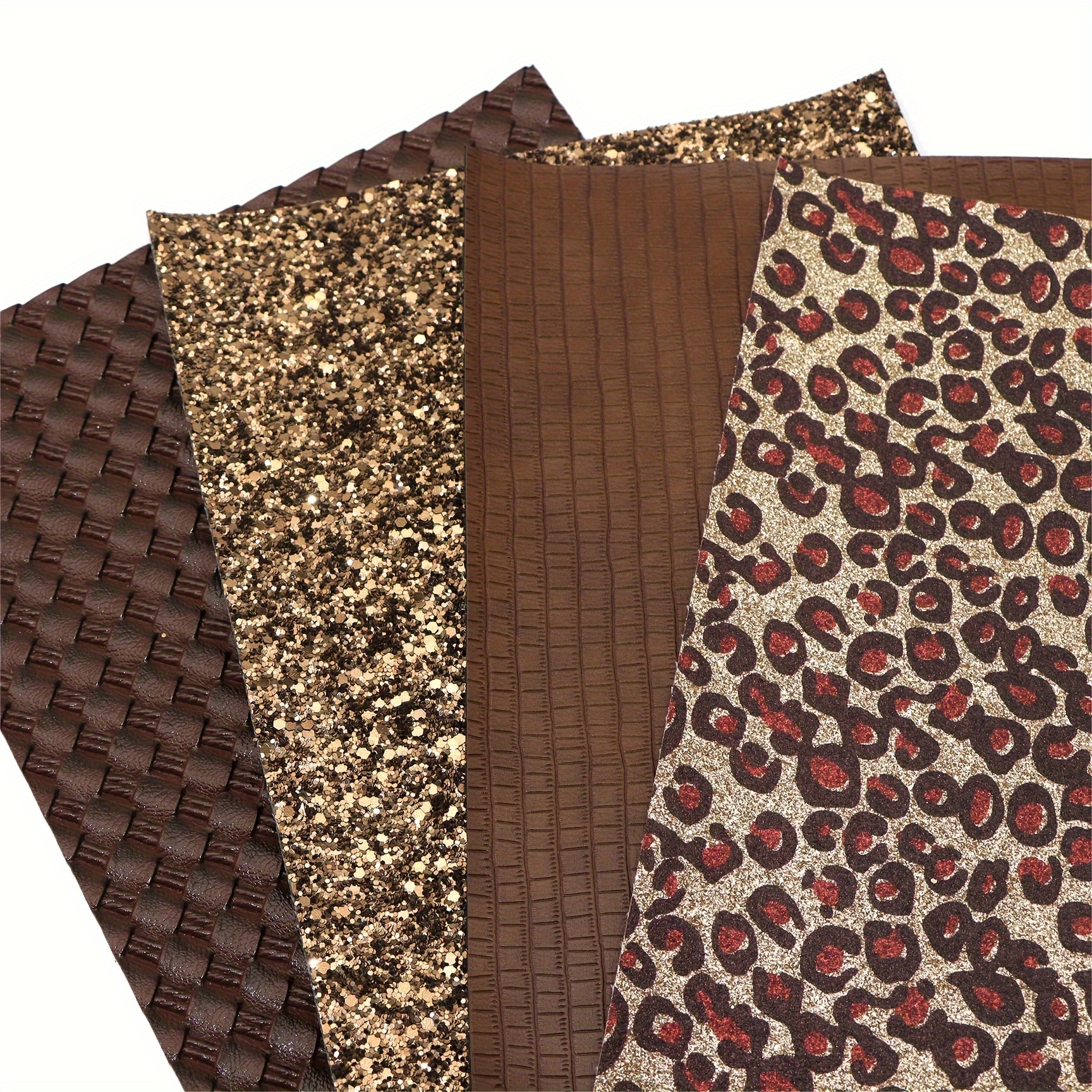 Hojas de cuero real con estampado de leopardo: material de cuero para  manualidades y aretes de cuero, 5 x 5 pulgadas, 5 piezas de cuero marrón  genuino
