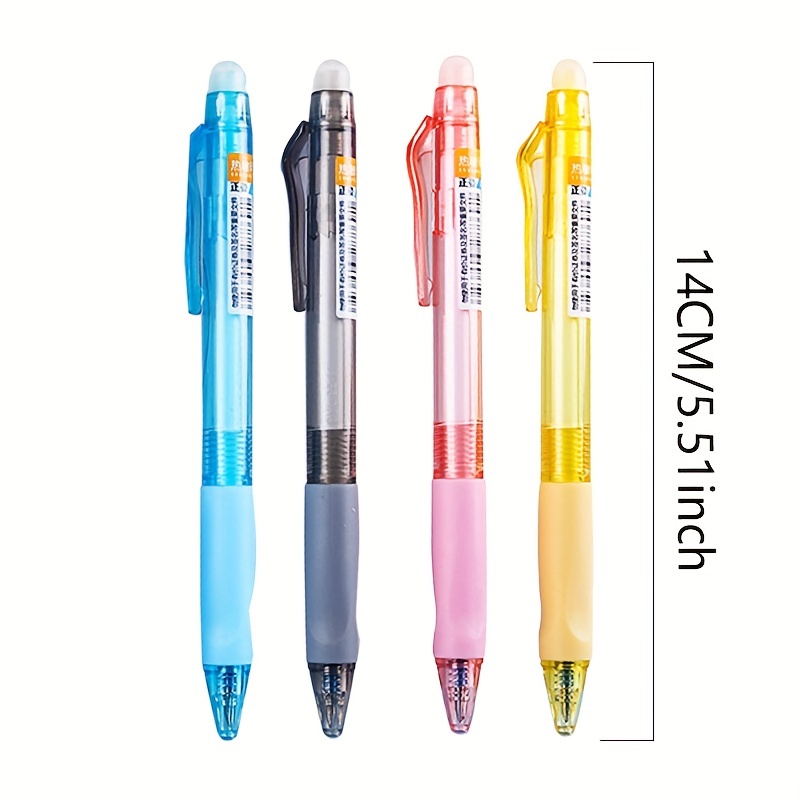 12pcs/set Colored Erasable Neutral Pens 0.5mm Bullet Head Blue Black Large  Capacity Ink For Student Writing Neutral Pens With Longer Erasable Refills