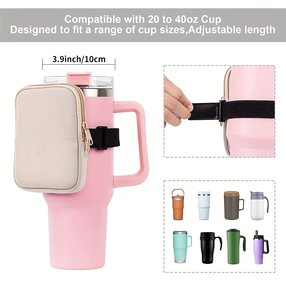 Water Bottle Holder with Strap Pouch and Handle fits Compatible