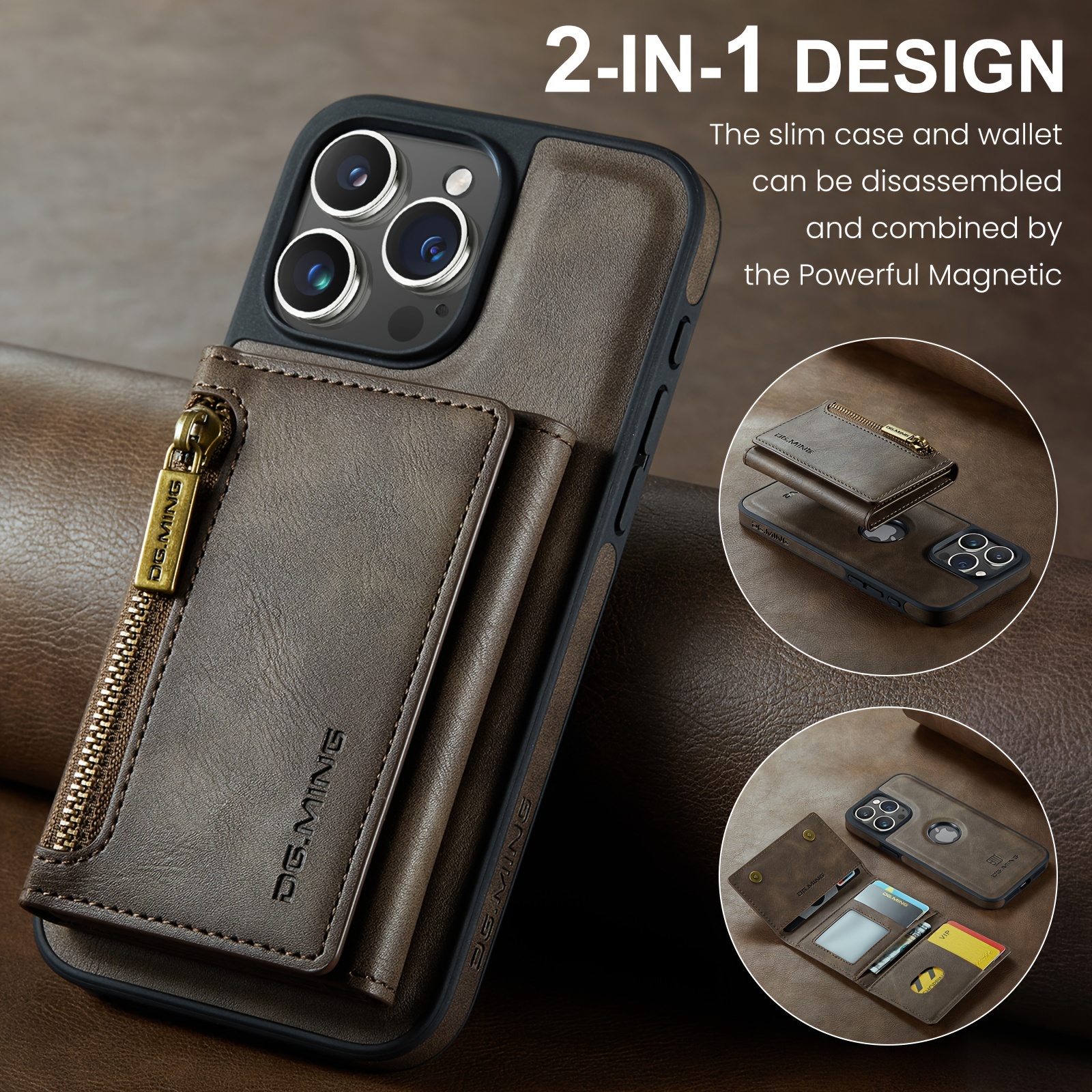 Case Iphone 15 Pro Max Plus Premium Pu Leather Phone Cover - Temu