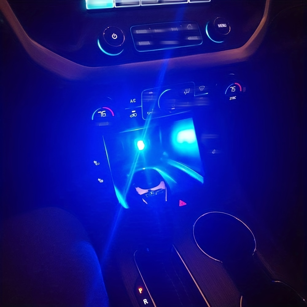 4 PCS USB LED Car Interior Atmosphere Lamp, Plug-in USB Decor Night Light,  Portable Auto Ambient Lighting Kit, Universal Vehicle Interior Accessories