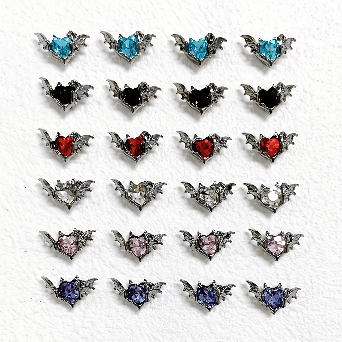 Punk Vintage Heart Nail Charms Gothic Charms 3d Droplets For - Temu