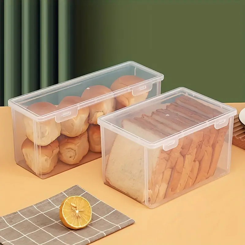 Transparent Plastic Toast Bread Storage Box, Food Storage