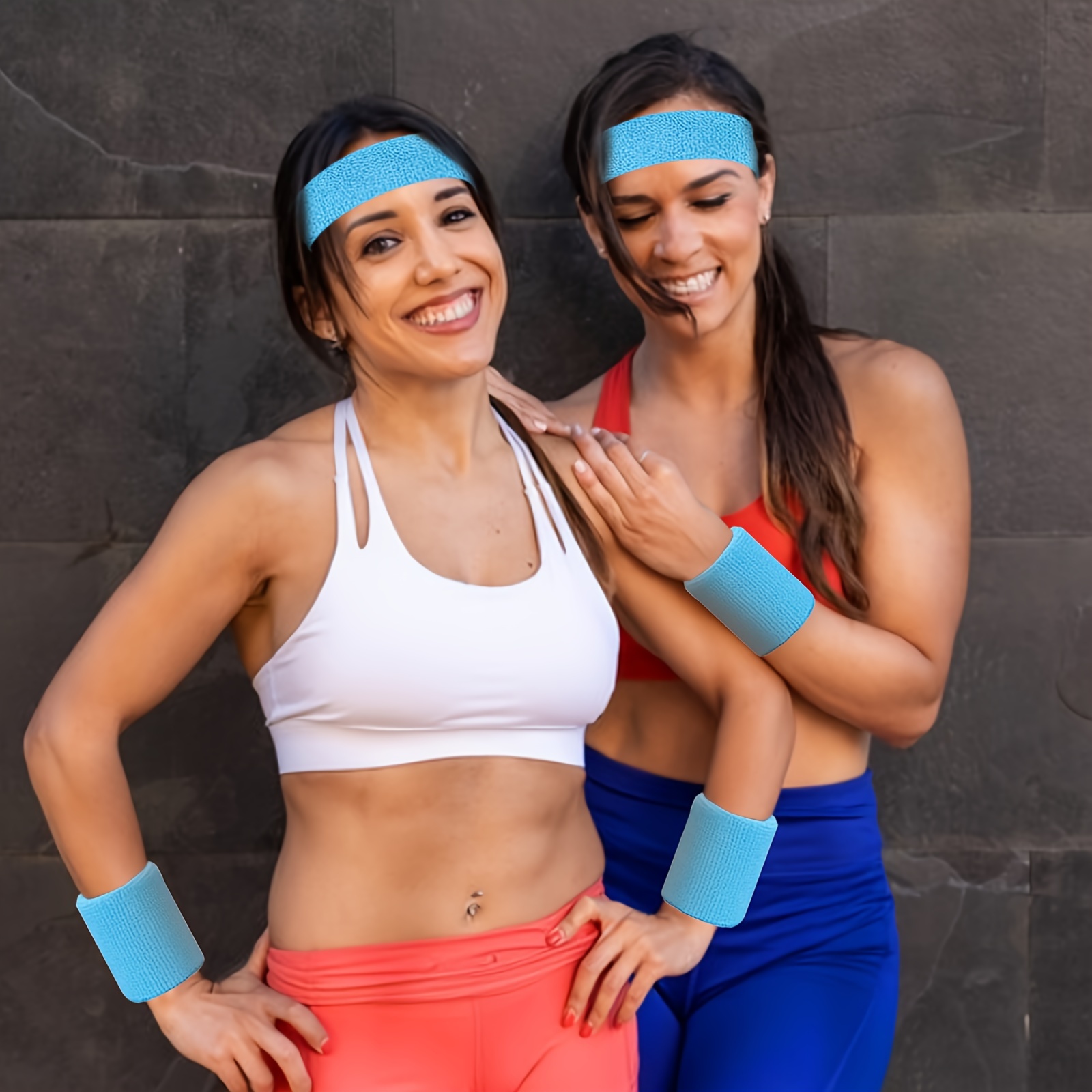 Leg Warmers Set 80s Workout Costumes for Women 80s Outfit Accessories Sport  Sweatband Leg Warmers Headband Wristbands