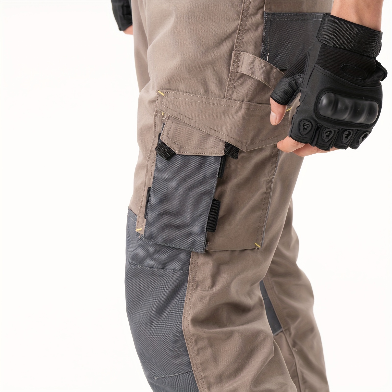 Pantalones de trabajo con múltiples bolsillos para hombre, ropa Deporte  unisex, informal, a la moda, con bloqueo de Color Impermeable