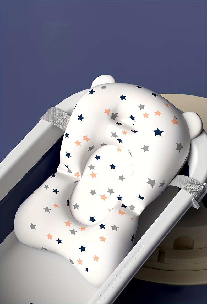 almofada para banheira bebê - tapete banheira dobrável ajustável   Acessórios banho para bebês, itens essenciais para banheira com fivelas e 3  cintos Fpgear : : Bebês