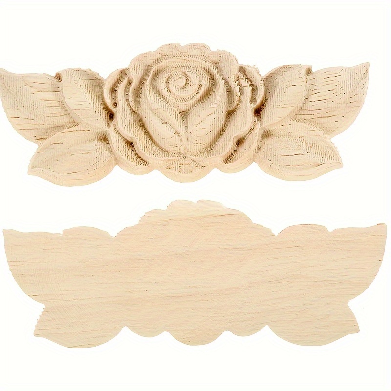 Wood Decal Carved Wood Decal Inlaid Long Decorative - Temu