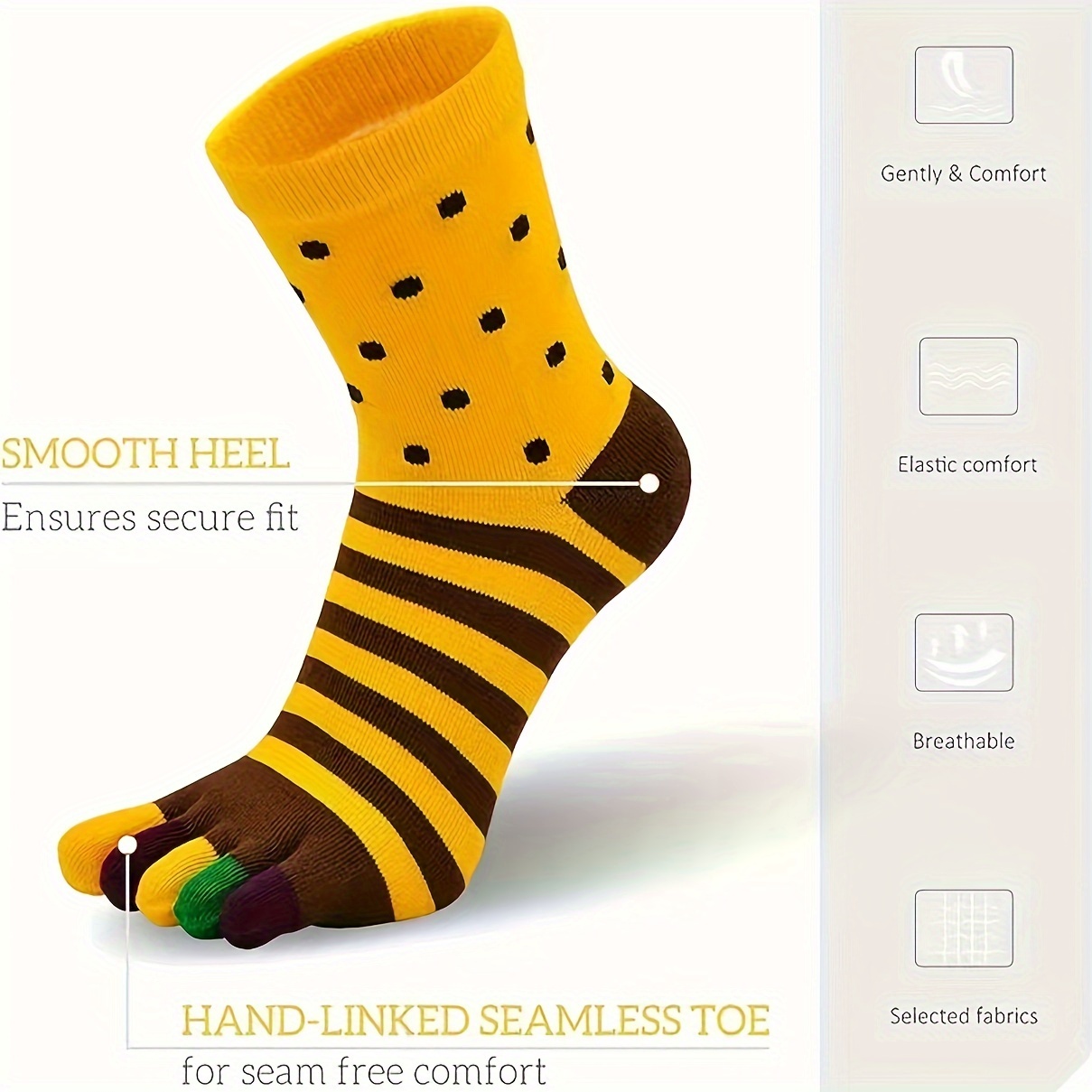 Men's Colorful Split Toe Tabi Socks Low Cut Five toe Novelty