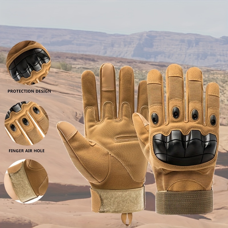 Riparo Men's Tactical Touchscreen Full-Finger Gloves - Sand