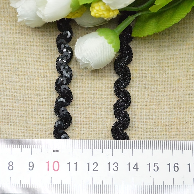 Sequin Trim 10mm - Black