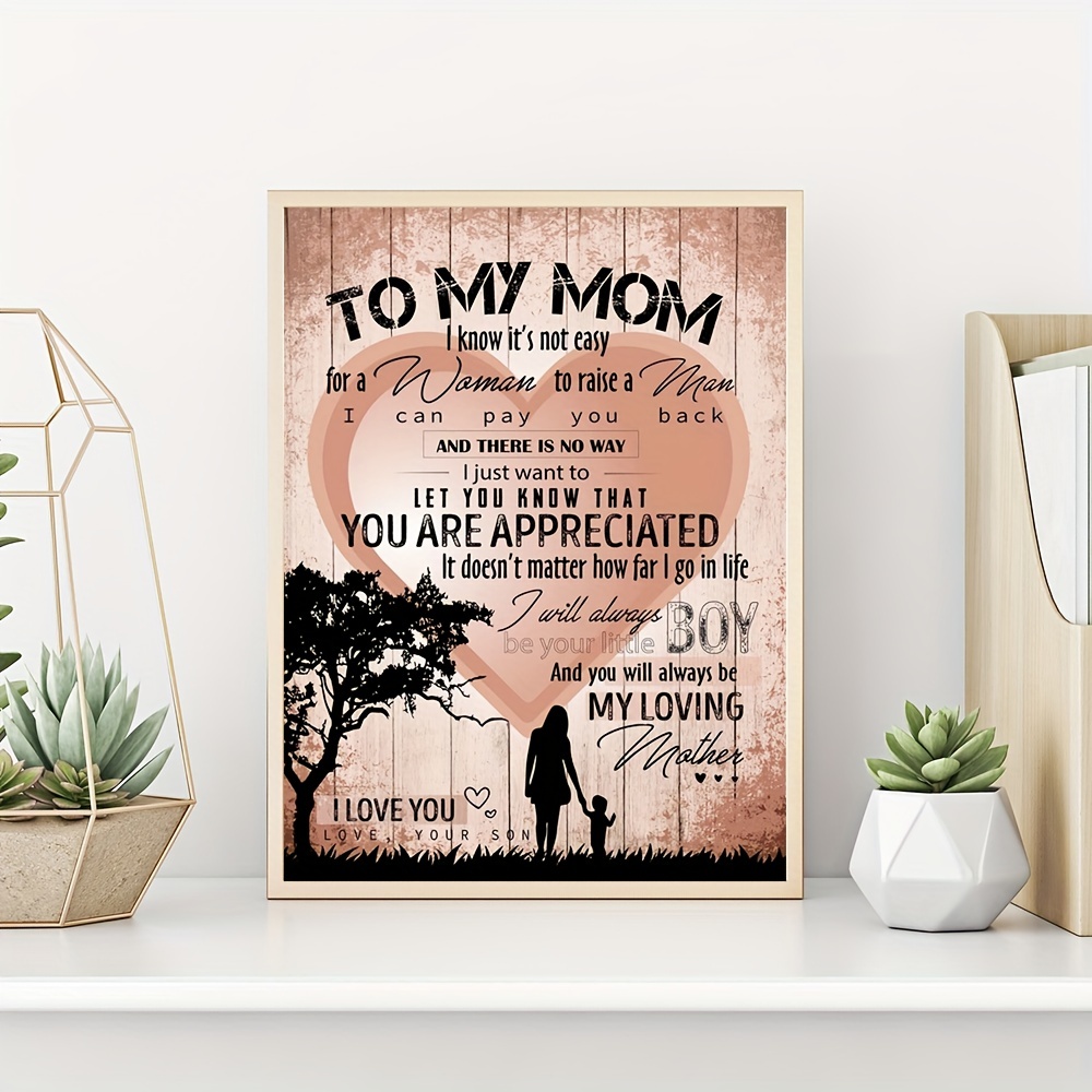 To My Mom Wall Hanging, Mother's Day Gift, Mom Wall Art, Gift for