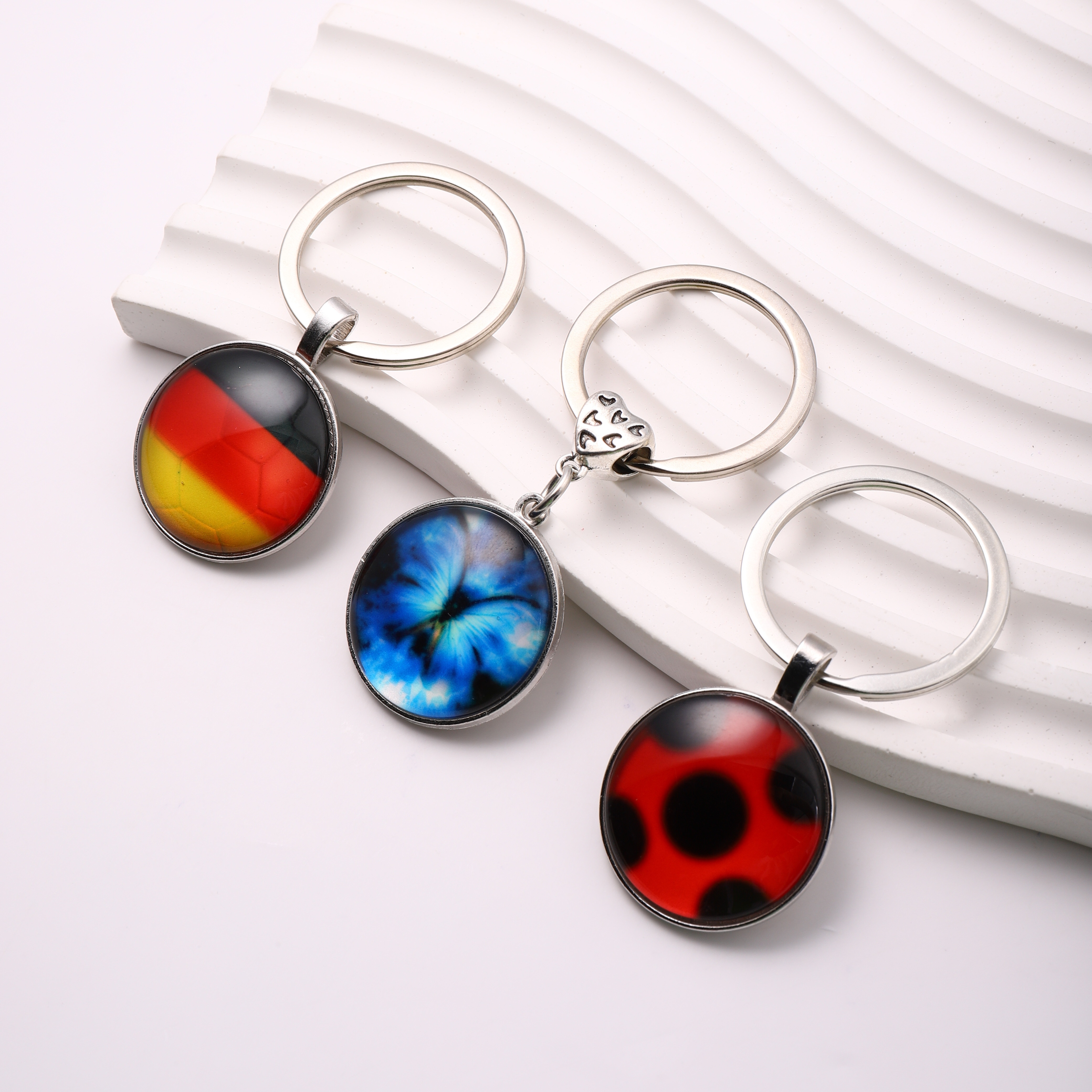 Keychain Keyring Charm Pendant, Ladybug Car Key Chains Cute Purse Charm  Metal Bling Key Ring for Women Girls