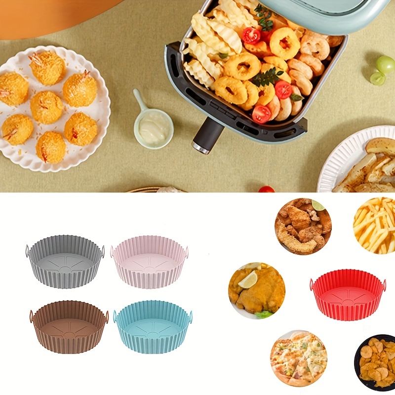 1pc Square Air Fryer Tray Air Fryer Lined Basket Silicone Mold Reusable Oven  Bakeware Non-stick Pizza Bakeware Kitchen Accessories