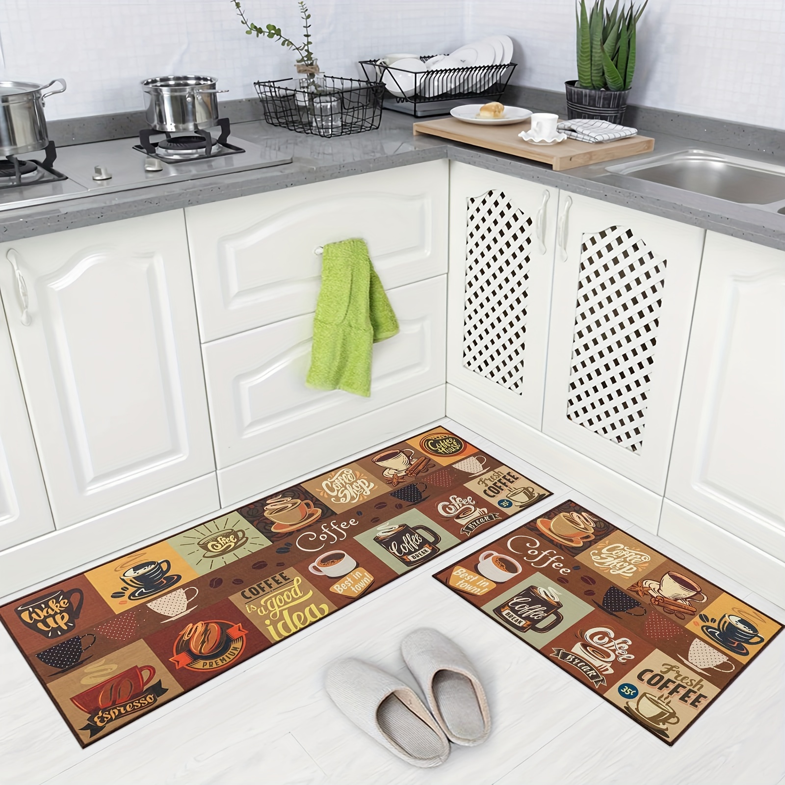 1pc Kitchen Floor Mat, Absorbent, Non-slip, Easy To Clean, Suitable For  Home Entrance, Long And Narrow