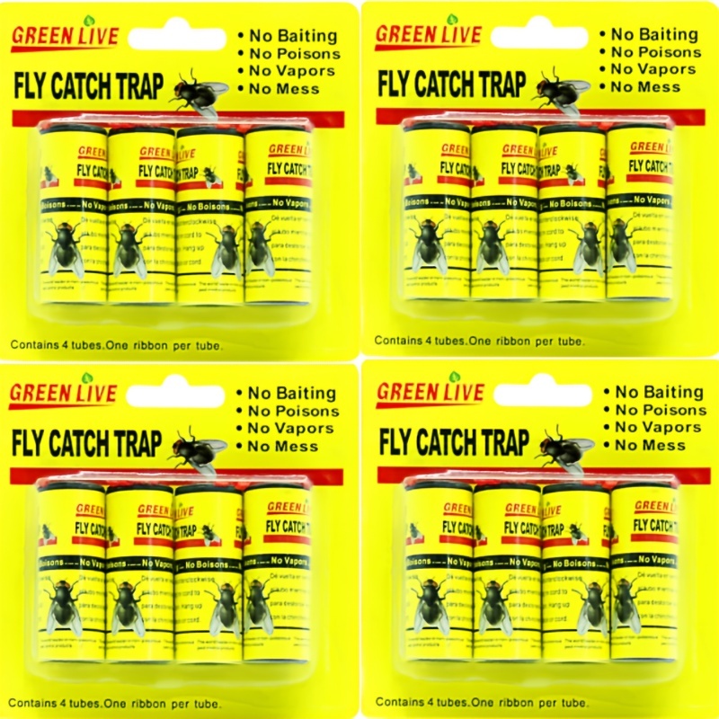 Fly Strips Fly Ribbon Sticky Fly Traps 16pcs Fly Strips Indoor