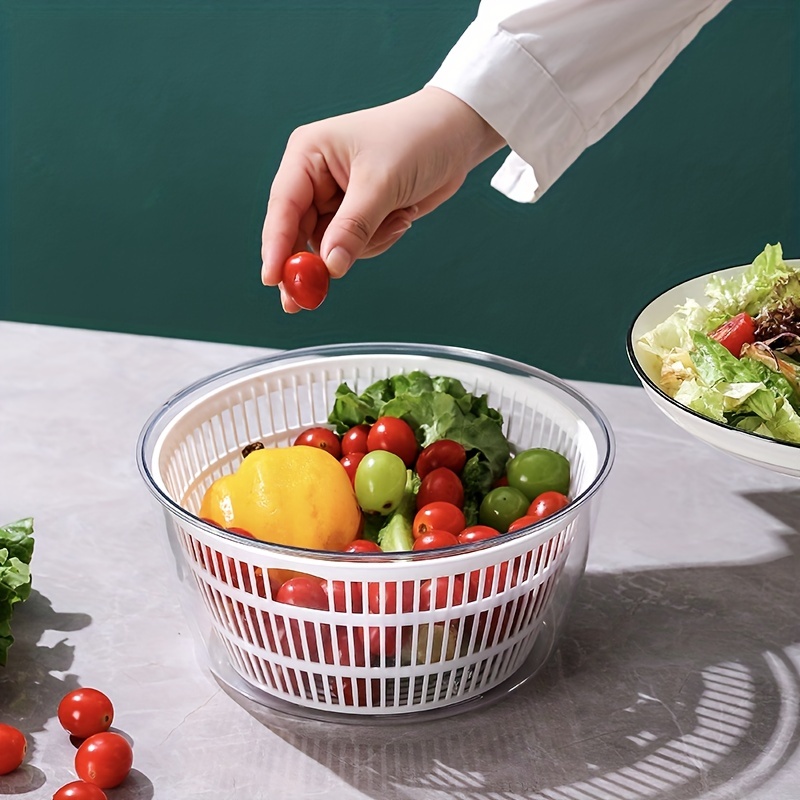 Jeanoko Salad Spinner Manual Operation Effective Drying Vegetable Drainer  Vegetable Dryer Lettuce Spinner for Home Kitchen Restaurant Using (Pink)
