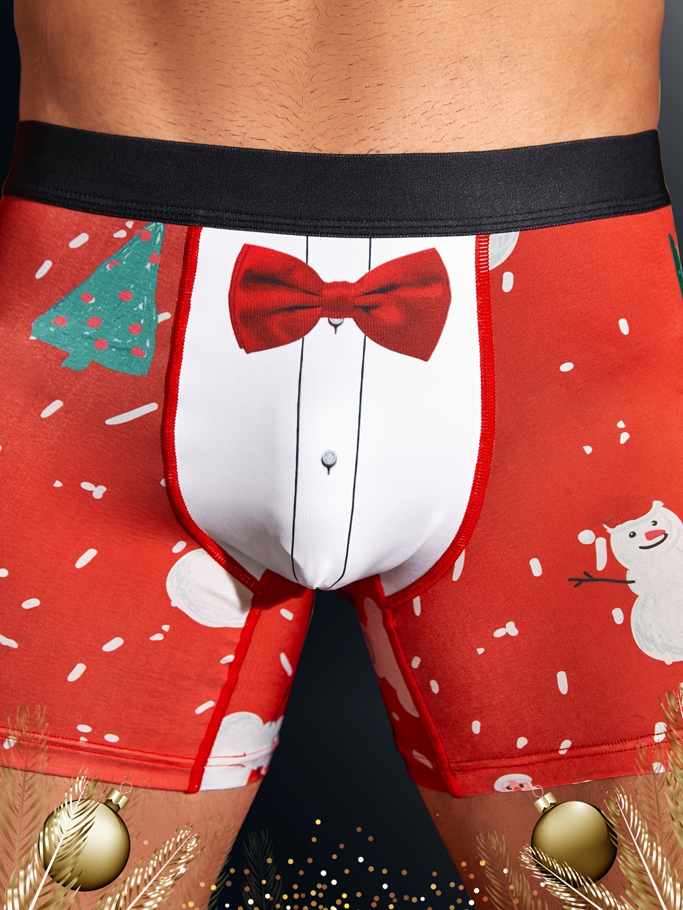 Hombres Navidad de colores Luz & con estampado de lazo Calzoncillos boxer