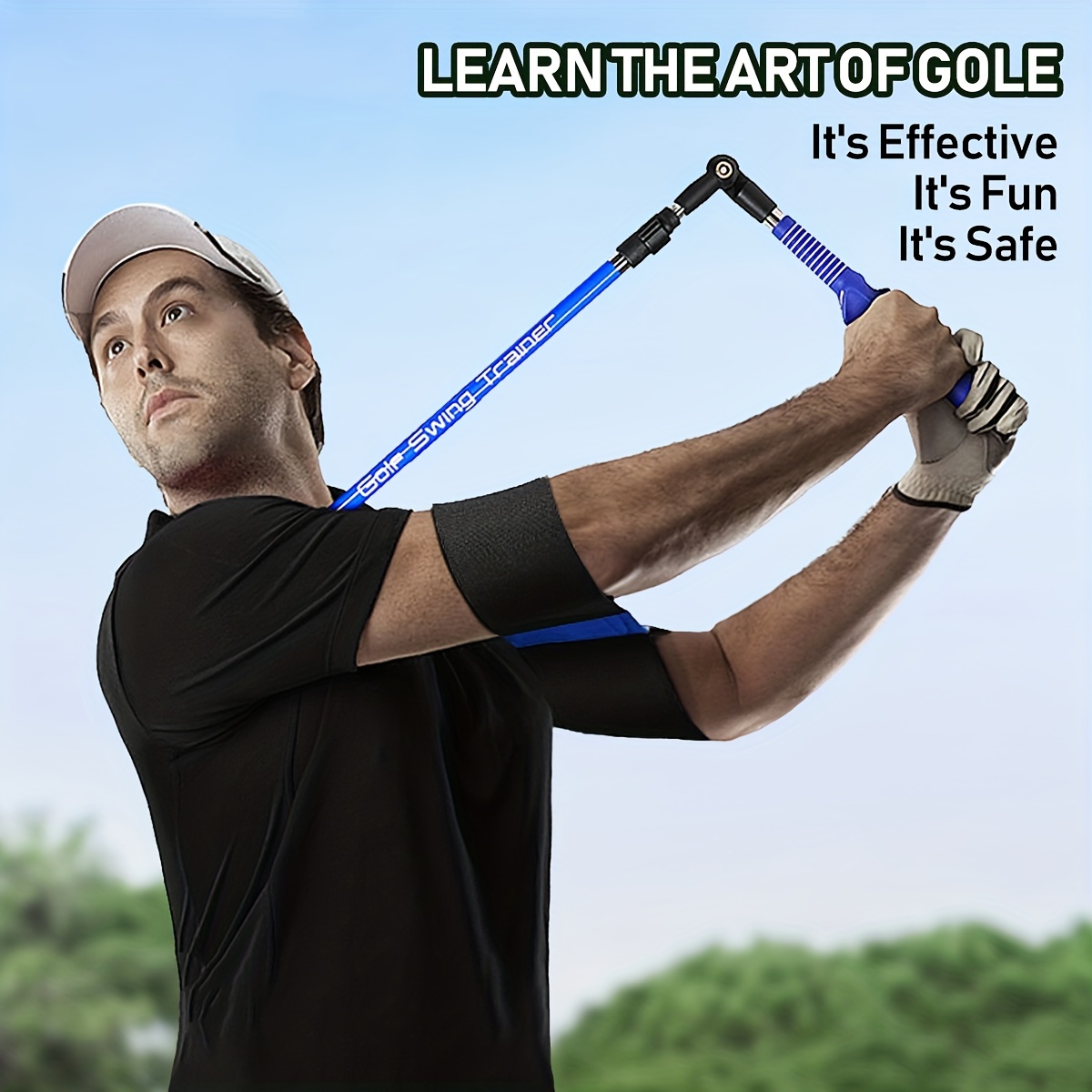 Premium Golf Swing Trainer Aid Foldable Adjustable Golf - Temu