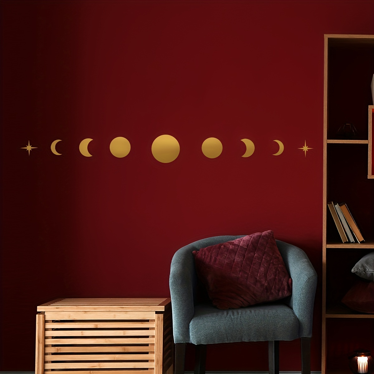 Moon Phase Wall Decals Starry Diy Sticker Art Mural Sayings For Home  Nursery Decor Temu