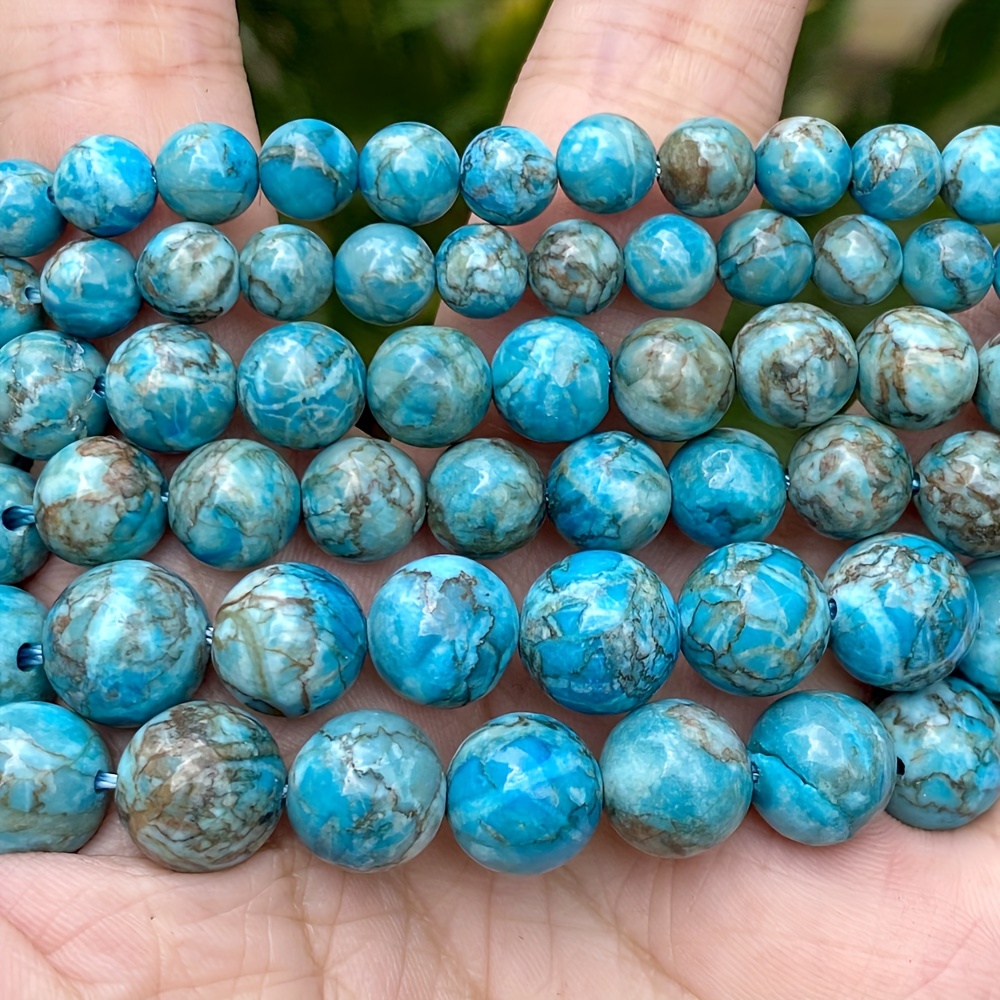 8MM Turquoise Beads Round Smooth Natural Green Turquoise Jewelry Beads for  Jewelry Making DIY Gifts for Family and Friends (Turquoise, 8mm)