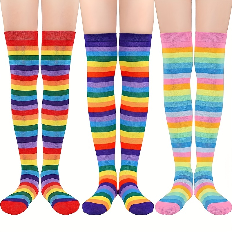 4 Pairs Rainbow Toe Socks Colorful over Knee 5 Toe Socks Thigh High Rainbow  Striped Leg Warmers Funny Pride Long Toe Socks for Women Girls : :  Clothing, Shoes & Accessories
