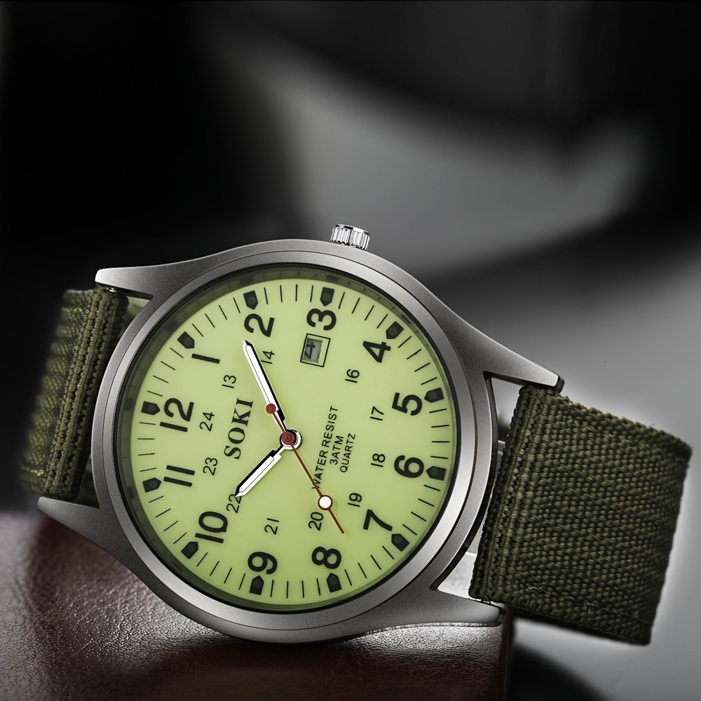 Reloj militar luminoso con correa de nailon Para Hombre, pulsera de cuarzo,  deportivo, Masculino - AliExpress