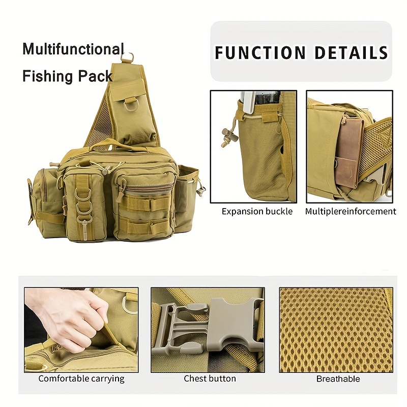 Multifunctional Fishing Tackle Storage Bag Waterproof Zipper - Temu Canada