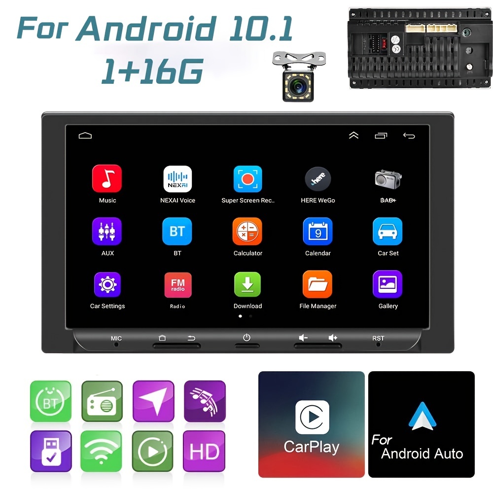 1 16G Double 2Din 7 Android 10 1 CarPlay Car Stereo GPS SAT NAV Radio Rear Camera