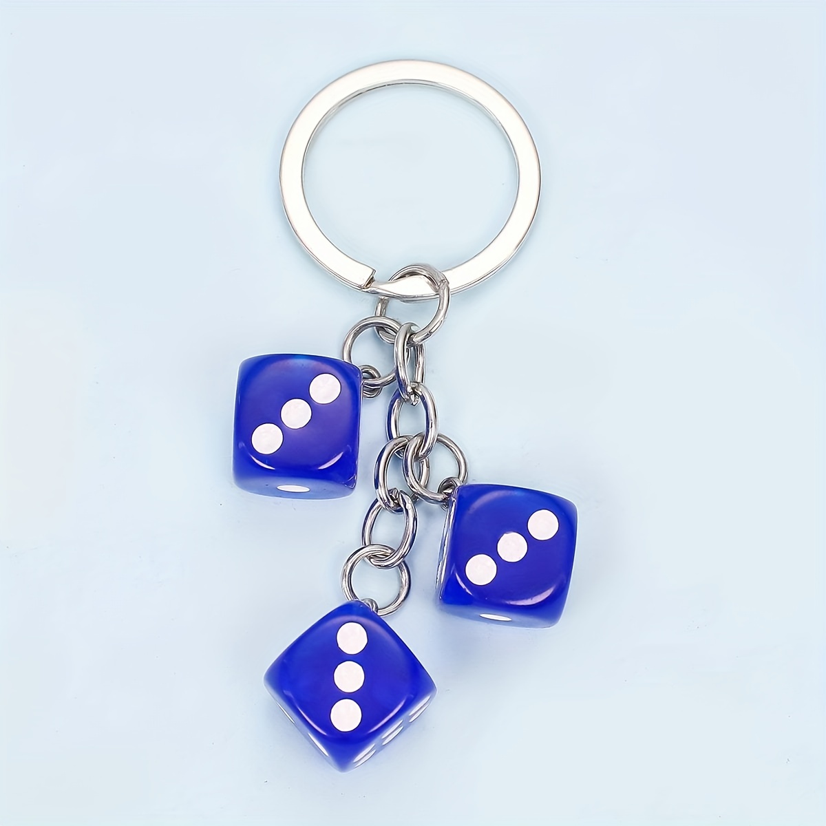 Transparent dice key ring